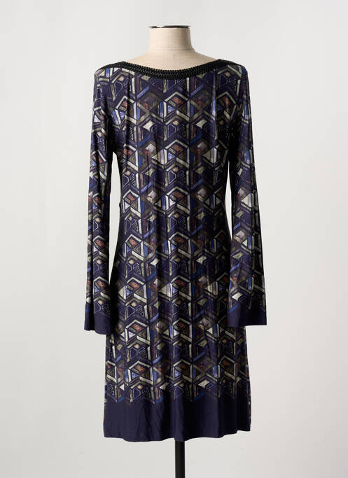 Robe mi-longue manches longues manches longues bleu LOLESFILLES femme
