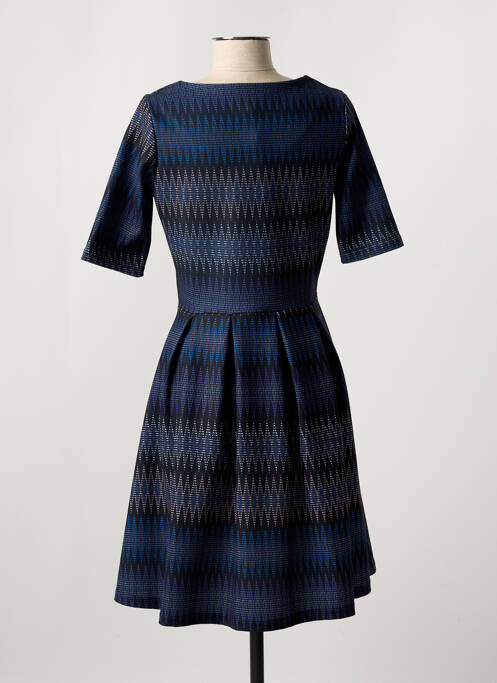 Robe mi-longue manches 3/4 manches 3/4 bleu FILLE A SUIVRE femme