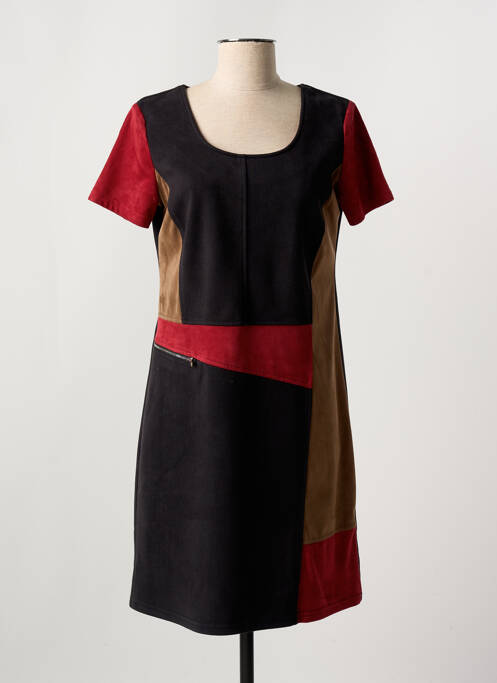 Robe mi-longue noir HALOGENE pour femme