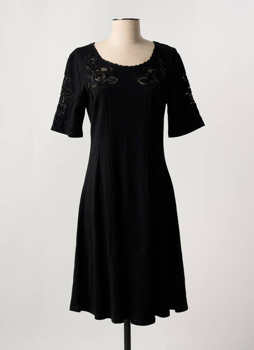 Robe mi-longue noir LEO & UGO pour femme