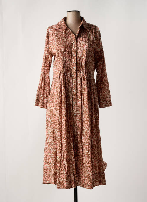 Robe mi-longue rose DRESS ADDICT pour femme