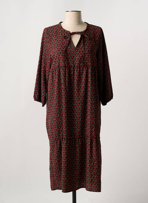 Robe mi-longue rouge VIE NOCTURNE pour femme