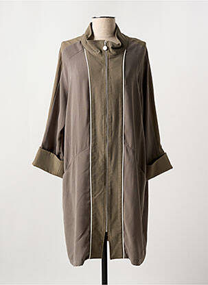 Manteau long coupe cintrée sans capuche marron ALAIN MURATI femme