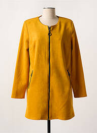 Manteau long coupe cintrée sans capuche jaune HALOGENE femme