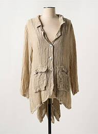 Veste casual col tailleur beige MARILU femme