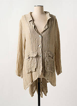 Veste casual col tailleur beige MARILU femme