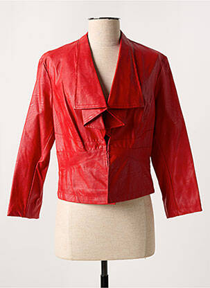 Veste simili cuir coupe cintrée rouge MISS SIDECAR femme