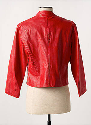 Veste simili cuir coupe cintrée rouge MISS SIDECAR femme