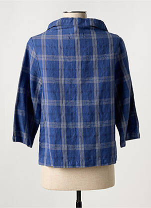 Veste casual col chemisier bleu KOKOMARINA femme