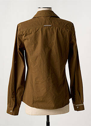 Chemisier coupe cintrée manches longues marron AQUA femme