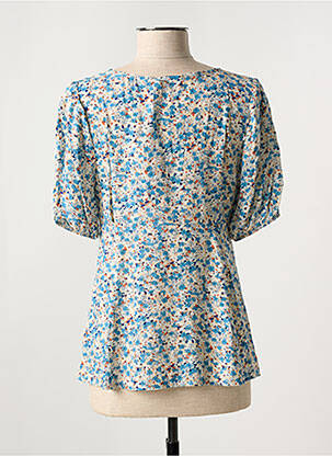Chemisier imprimé fleurs manches longues bleu QUATTRO femme