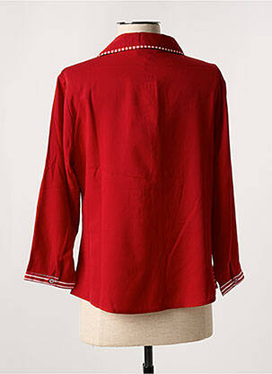 Chemisier tissage crêpe manches 3/4 rouge FIGURE LIBRE femme