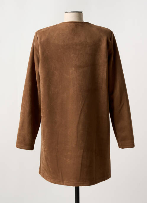 Manteau long marron HALOGENE pour femme