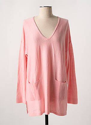 Pull tunique manches longues manches longues rose MARINA V femme