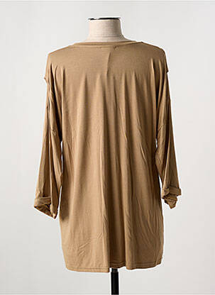 Top imprimé fantaisie manches longues beige EGO femme