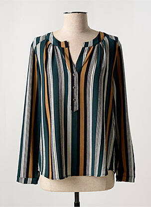 Blouse imprimé fantaisie manches longues vert HALOGENE femme