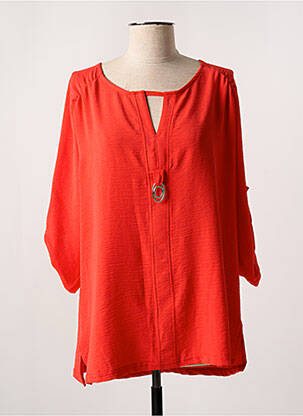 Blouse manches 3/4 manches 3/4 rouge HALOGENE femme