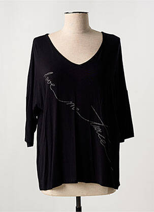 T-shirt manches 3/4 manches 3/4 noir EGO femme