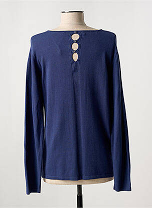 Pull col v manches longues bleu GIORGIO BARBARA femme