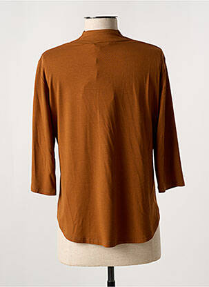 Top coupe fluide manches 3/4 marron DIVAS femme