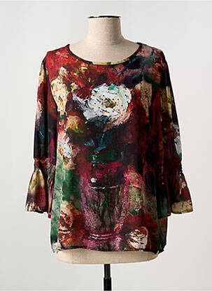 Blouse imprimé fantaisie manches 3/4 marron EGO femme