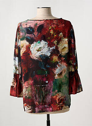 Blouse imprimé fantaisie manches 3/4 marron EGO femme