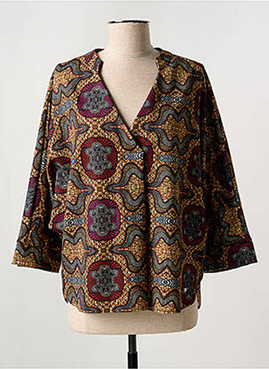 Blouse imprimé fantaisie manches 3/4 violet EGO femme