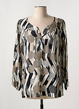 Blouse imprimé fantaisie manches longues noir HALOGENE femme