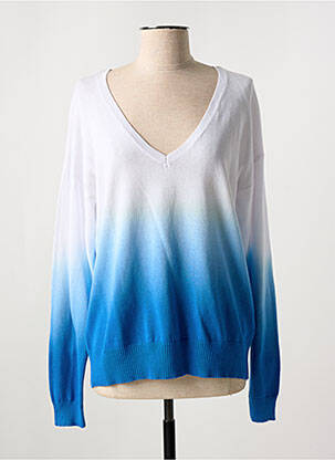 Pull col v manches longues bleu MARINA V femme