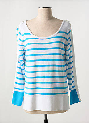 Pull coupe cintrée manches longues blanc AGATHE & LOUISE femme