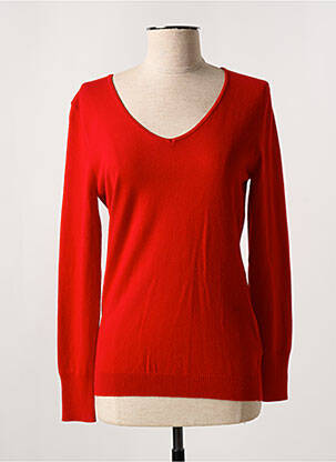 Pull col v manches longues rouge ODEMAI femme