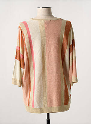 Pull col v manches 3/4 beige MARINA V femme