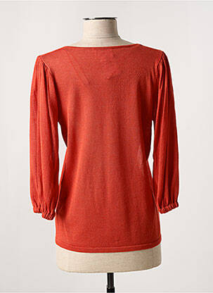 Pull coupe cintrée manches 3/4 orange MARINA V femme