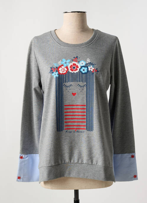 Sweat-shirt gris MISS SIDECAR pour femme