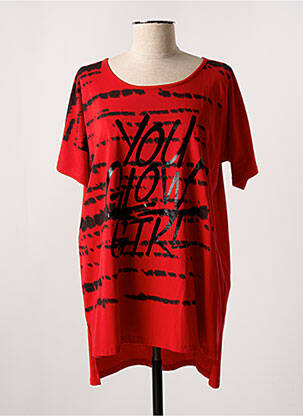 T-shirt coupe droite manches courtes rouge ALAIN MURATI femme
