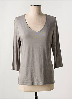 T-shirt manches 3/4 manches 3/4 gris VANGO femme