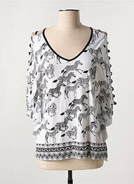 T-shirt imprimé fantaisie manches courtes noir LEO & UGO femme
