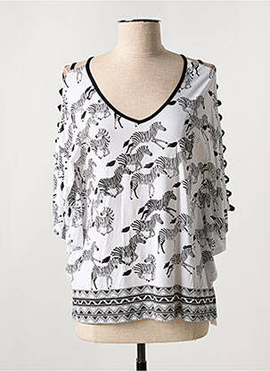 T-shirt imprimé fantaisie manches courtes noir LEO & UGO femme