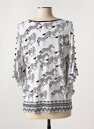 T-shirt imprimé fantaisie manches courtes noir LEO & UGO femme