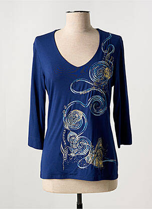T-shirt manches 3/4 manches 3/4 bleu VANGO femme