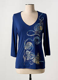 T-shirt manches 3/4 manches 3/4 bleu VANGO femme