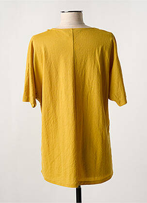 T-shirt col v manches courtes jaune KAKIE femme
