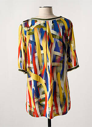 Blouse tissage popeline manches 3/4 jaune HALOGENE femme