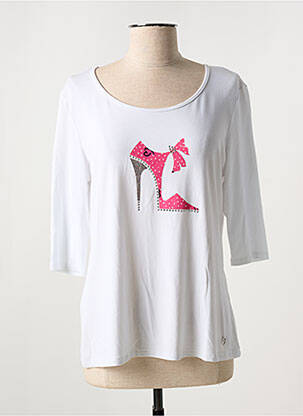 T-shirt manches mi-longues manches courtes blanc DIVAS femme