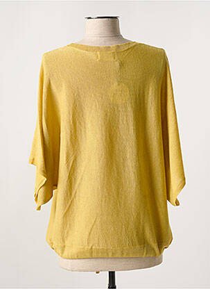 Pull resserrée sur le bas manches courtes jaune BEN NINO femme