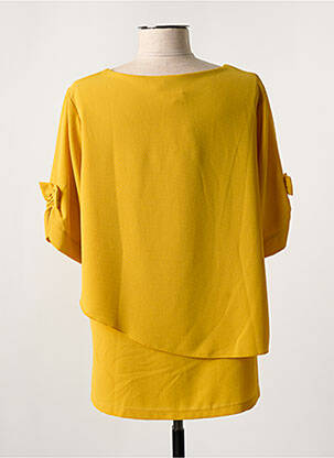 Top coupe fluide manches courtes jaune HALOGENE femme