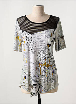 T-shirt manches mi-longues manches courtes gris DOLCEZZA femme