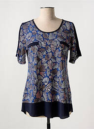 Tunique manches courtes coupe cintrée bleu HALOGENE femme