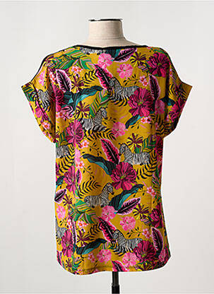 Blouse col rond manches courtes jaune MISS SIDECAR femme