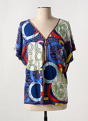 T-shirt coupe droite manches courtes bleu VANGO femme